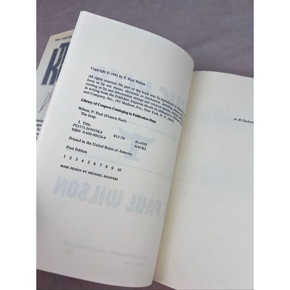 The Keep - F Paul Wilson (Hardcover) - First Edition/Print, 1st/1st, Horror - Picture 4 of 7